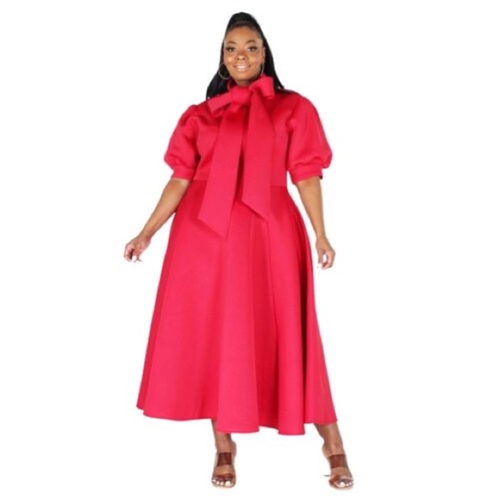 FABULOUS RED MIDI DRESS